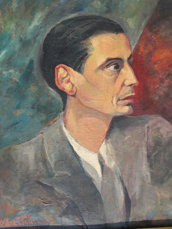 Portrait de Vladimir Smolensky peint à l'huile par son ami le poète et peintre Youri Odartchenko